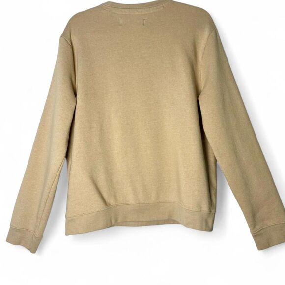 Blind Rooster by Ravelheart Embroidered Sweatshirt --Pale Khaki / Mushroom sz M - Picture 7 of 11